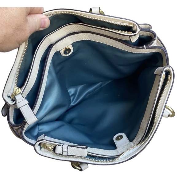 Coach Madison Kara Ivory White Leather Carryall Tote - Picture 6 of 16